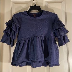 Cat and Jack Girls Ruffle Sleeve Shirt